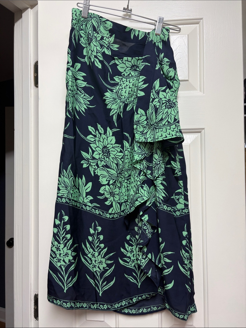 J. Crew Navy & Mint Floral Maxi skirt